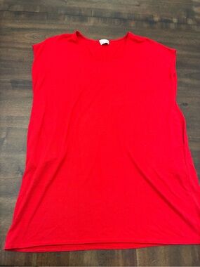 Aritzia Wilfred Free Mini Dress Women’s XS Red Oversized Pockets Tunic